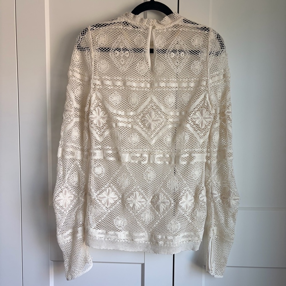 Rebecca Taylor Ivory Lace Blouse | 10 - Picture 6 of 9